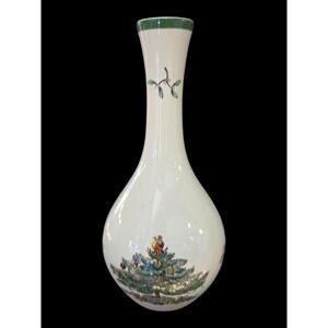 Vintage Spode Porcelain Christmas Tree Bud Vase Made in England 7.5 inches tall